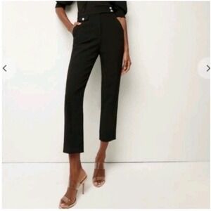 Veronica Beard Renzo Crest Button PantBlack Cropped Slim-Leg Pant size 4
